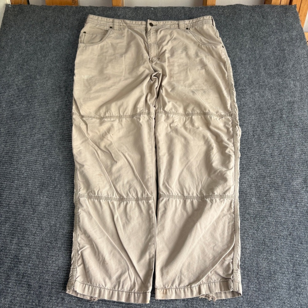 Cabela's Casuals Mens Khaki Tan Cargo Work Pants 42x32 Relaxed Fit Utility